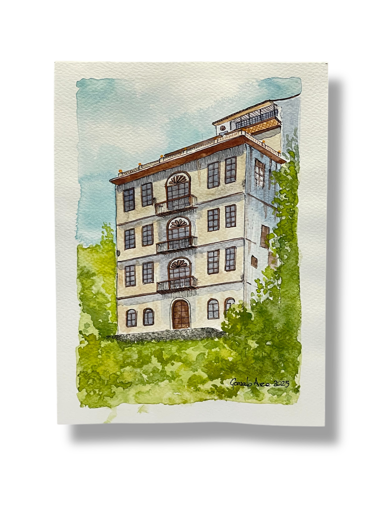 GA026 - OBRA ACUARELA PAISAJE, A5 (CASA DE LOS ARCOS)