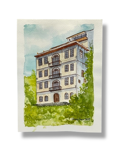 [GA026] GA026 - OBRA ACUARELA PAISAJE, A5 (CASA DE LOS ARCOS)