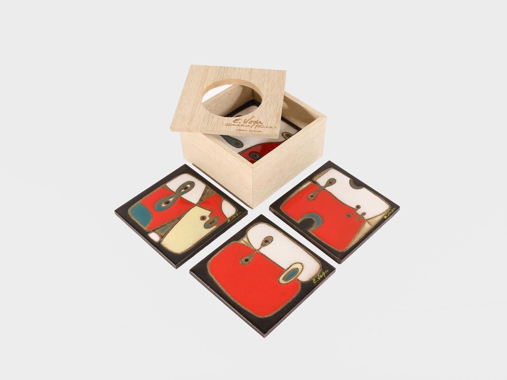 [1AP14M] 1AP14M - JUEGO DE PORTAVASOS CUADRADO