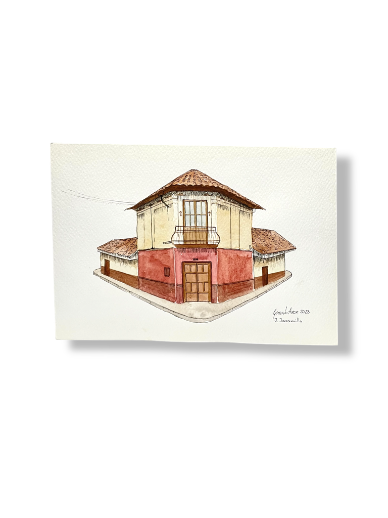 [GA005] OBRA ACUARELA CASA, A5 (J. JARAMILLO)