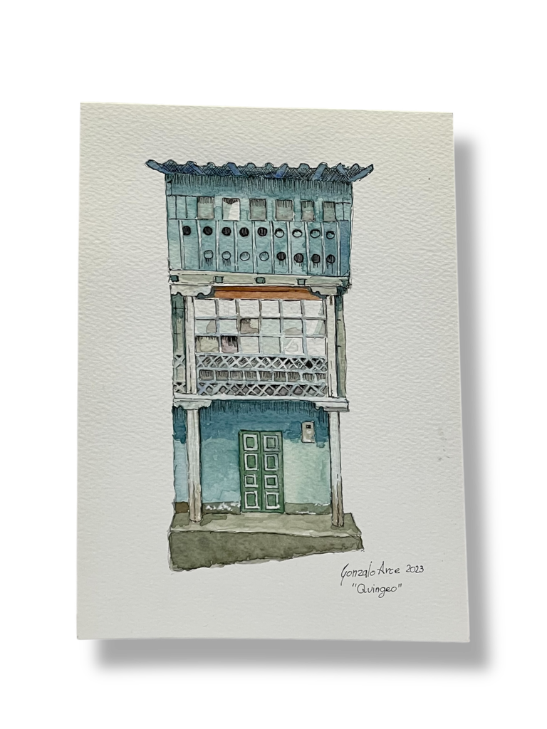 [GA008] OBRA ACUARELA CASA, A5 (QUINGEO)