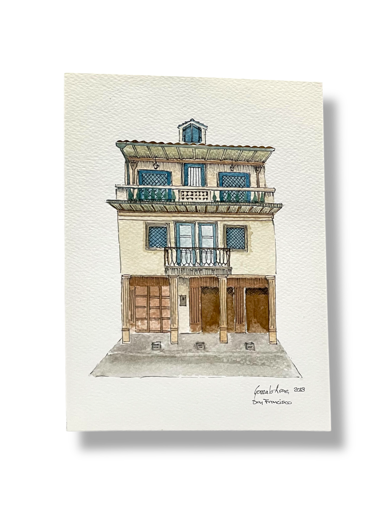 [GA007] OBRA ACUARELA CASA, A5 (SAN FRANCISCO)