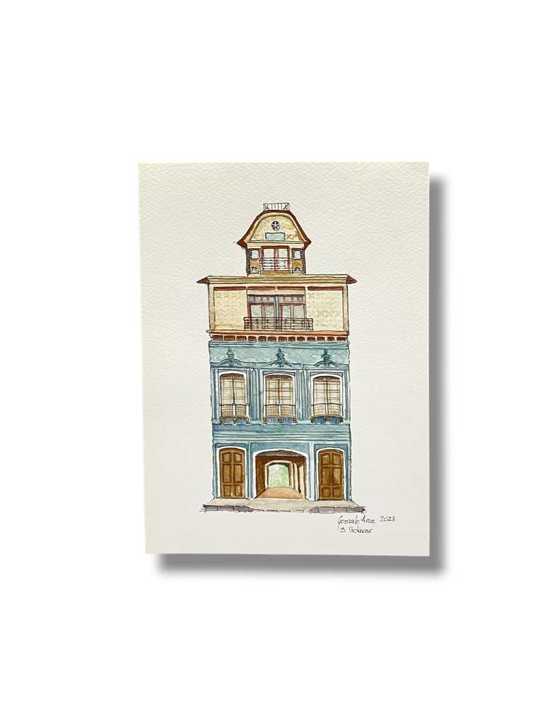 GA001 - OBRA ACUARELA CASA, A5 (SIMON BOLIVAR)