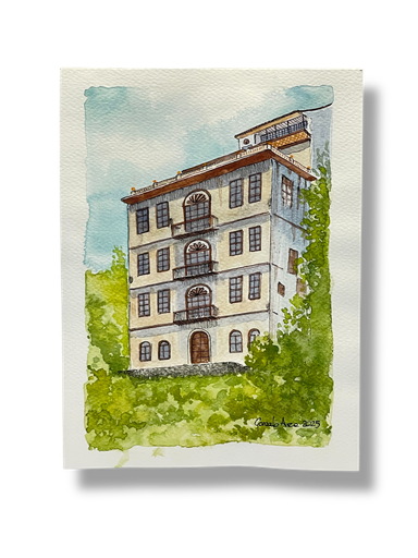 [GA026] GA026 - OBRA ACUARELA PAISAJE, A5 (CASA DE LOS ARCOS)