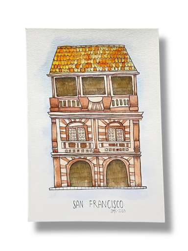 [DM009] OBRA ACUARELA CASA, A5 (SAN FRANCISCO)